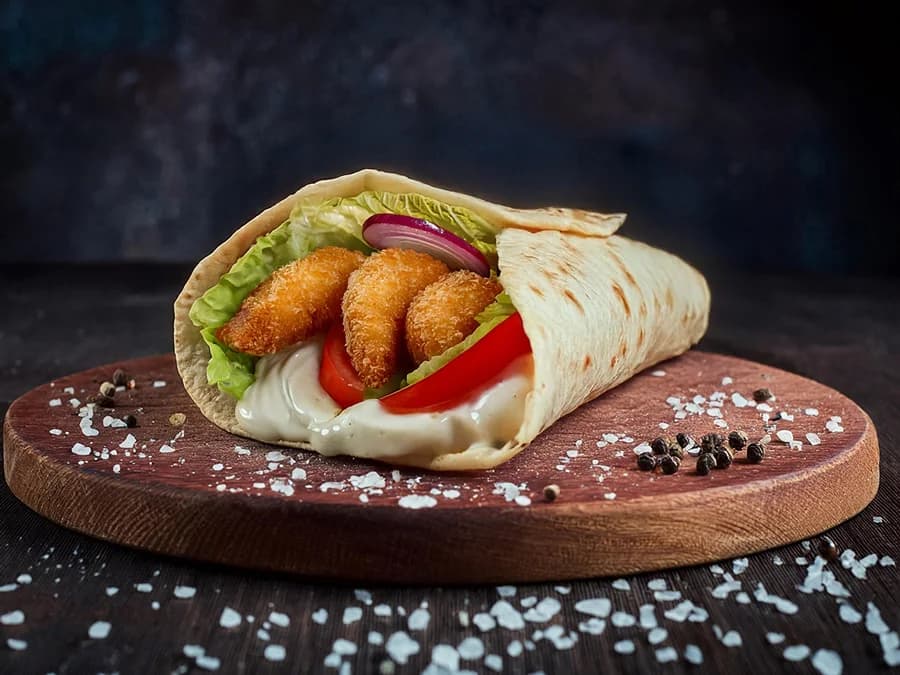 Шаурма с королевскими креветками